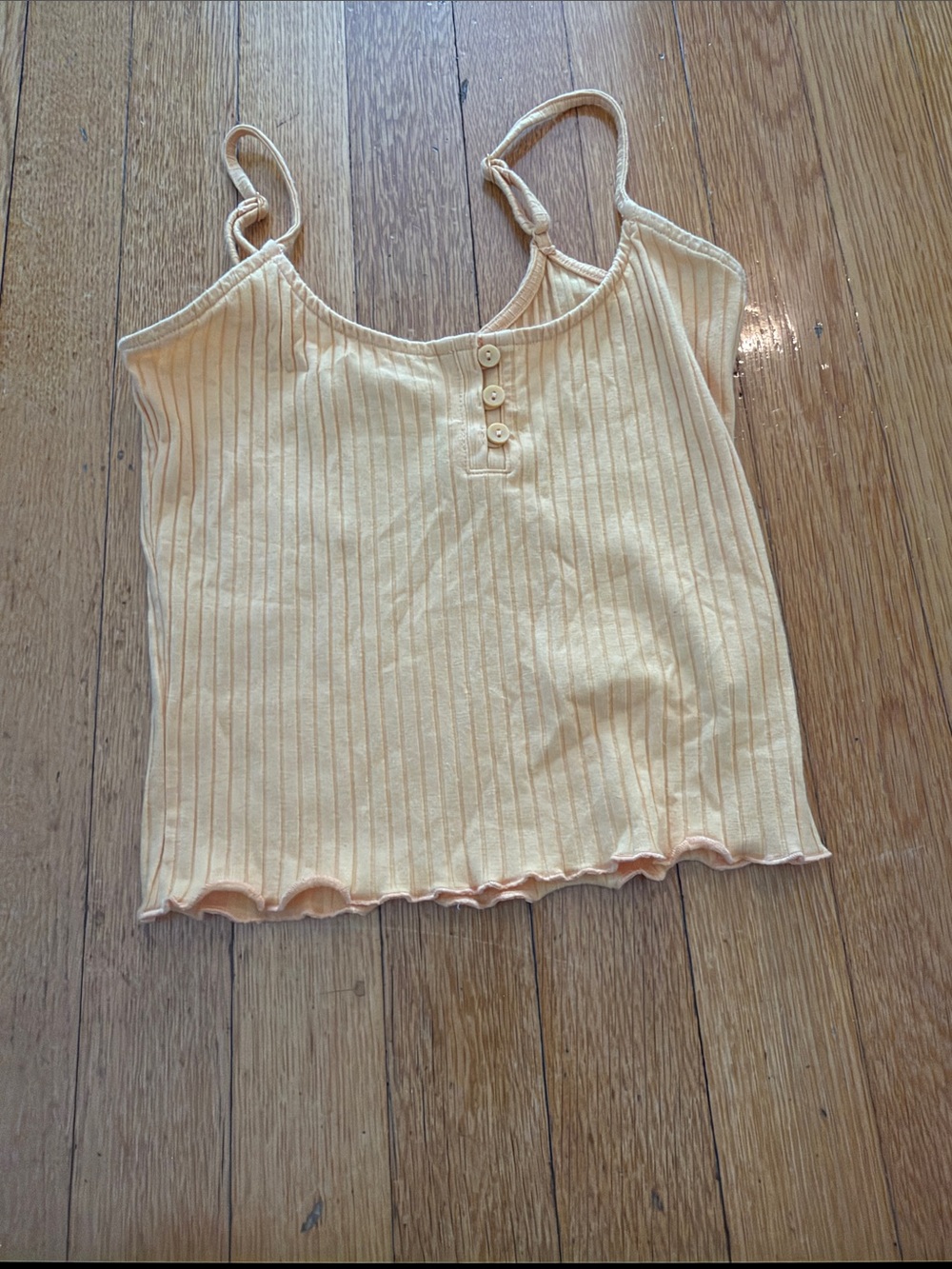 American Eagle Outfitters Peach Ribbed Button-Front Cami